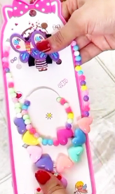 Kids Cute Butterfly Hair Clip and Colorful Beaded Necklace & Bracelet Jewelry Set for Girls - Fancy Party Wear Hair Accessories Combo
