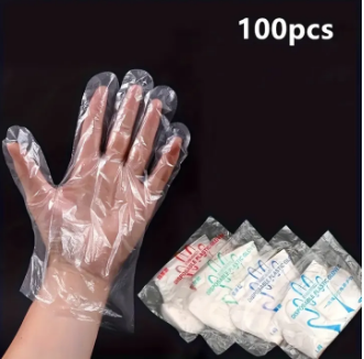 100pcs Multi-Purpose Disposable Gloves - Perfect for Cooking, Food Service & Hair Dyeing | Transparent PP Material | Ideal for Boat & Home & Restaurant Use