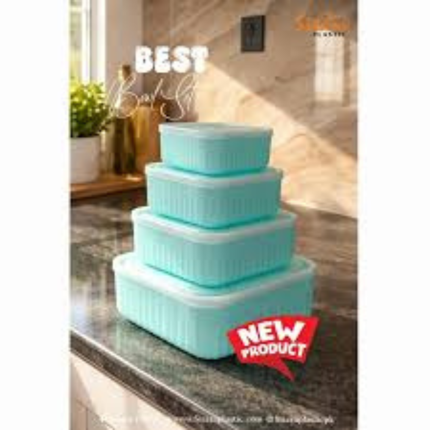 Airtight Plastic Rectangular Food Storage Containers Set | Multi-Size Nesting Kitchen Organizer Boxes with Lids (Pack of 4 / Set of 8)