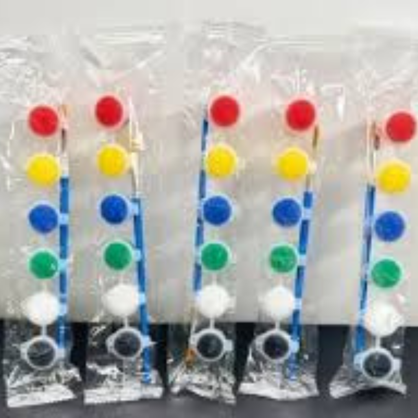 Mini Paint Pot Strip Set with Brushes - Colorful Watercolor & Acrylic Painting Kit for Kids DIY Art, Craft & School Projects