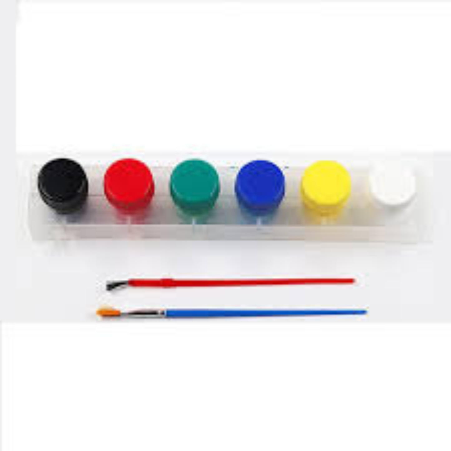 Mini Paint Pot Strip Set with Brushes - Colorful Watercolor & Acrylic Painting Kit for Kids DIY Art, Craft & School Projects