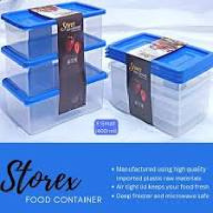 Storex Food Storage Container Set of 3 (X-Small 400ml) - Airtight Plastic Kitchen Storage Box - Freezer & Microwave Safe