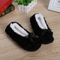 Black  Autumn & Winter Plush Thickened Warm Socks Slippers