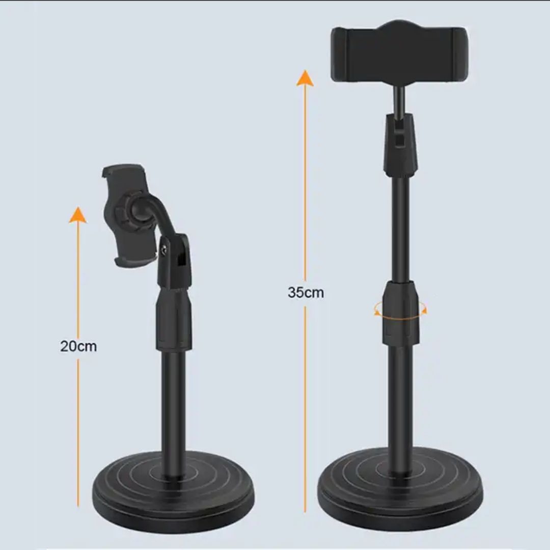 Adjustable Mobile Phone Holder Stand – 360° & 180° Rotation | Universal Desk Mount for All Smartphones