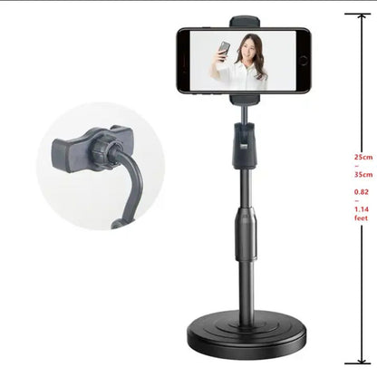 Adjustable Mobile Phone Holder Stand – 360° & 180° Rotation | Universal Desk Mount for All Smartphones