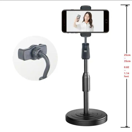 Adjustable Mobile Phone Holder Stand – 360° & 180° Rotation | Universal Desk Mount for All Smartphones