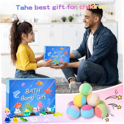 12PCS Premium Bath Bomb Spa Gift Set for Women & Kids | Handmade Essential Oil Bubble Bath Fizzers with Surprise Toys Inside
