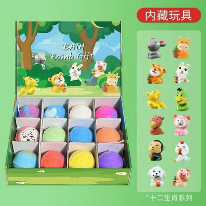 12PCS Premium Bath Bomb Spa Gift Set for Women & Kids | Handmade Essential Oil Bubble Bath Fizzers with Surprise Toys Inside