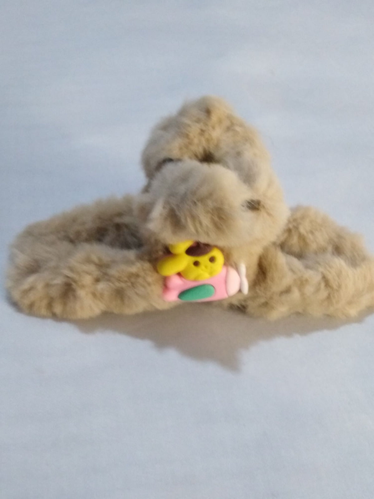 : Cute Plush Furry Hair Claw Clip for Girls – Soft Fur Teddy Bear Hair Catch Clip for Women – Trendy Aesthetic Hair Accessories