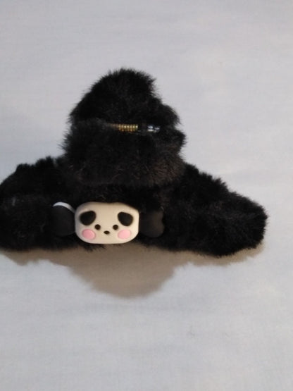 : Cute Plush Furry Hair Claw Clip for Girls – Soft Fur Teddy Bear Hair Catch Clip for Women – Trendy Aesthetic Hair Accessories