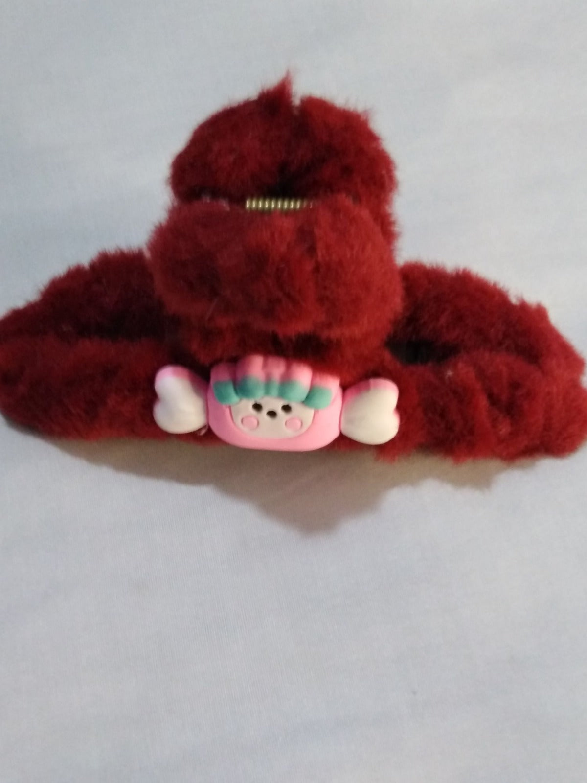 : Cute Plush Furry Hair Claw Clip for Girls – Soft Fur Teddy Bear Hair Catch Clip for Women – Trendy Aesthetic Hair Accessories