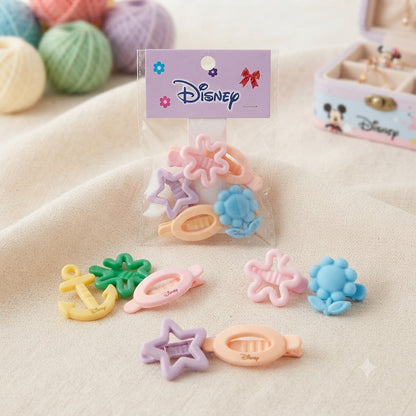 Cute Disney Matte Pastel Hair Clips Set for Girls – Pack of Aesthetic Non-Slip Hair Pins for Kids – Trendy Hair Accessories
