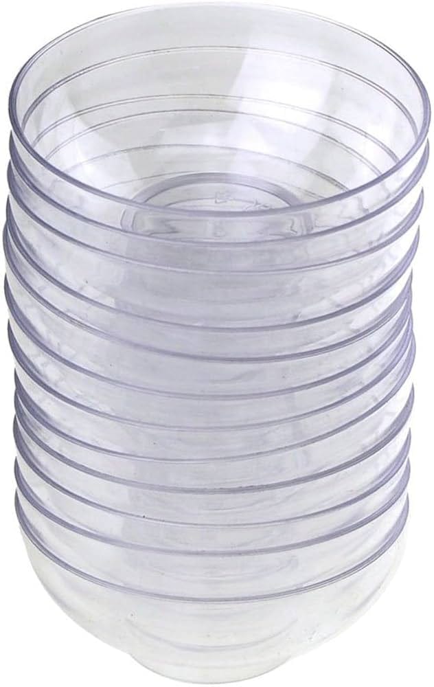 Clear Plastic Disposable Bowls Set | Heavy Duty Reusable Dessert, Salad, Soup & Rice Bowls | Transparent Party & Catering Bowls