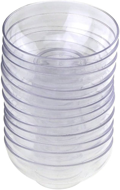 Clear Plastic Disposable Bowls Set | Heavy Duty Reusable Dessert, Salad, Soup & Rice Bowls | Transparent Party & Catering Bowls