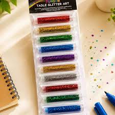Crelando Multi-Color Glitter Set for Arts, Crafts, DIY Projects, and School Projects - Sparkling Craft Glitter Tubes Combo