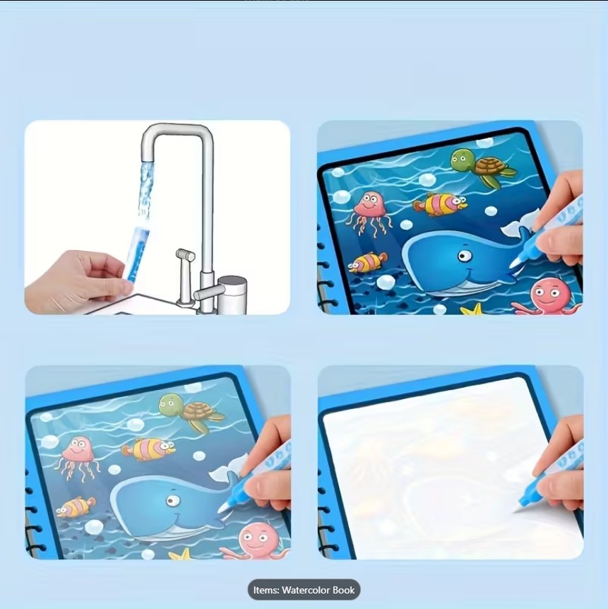 Magic Water Drawing Book Without Outlines
