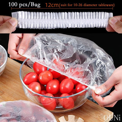 100PCS Reusable Elastic Food Storage Covers
