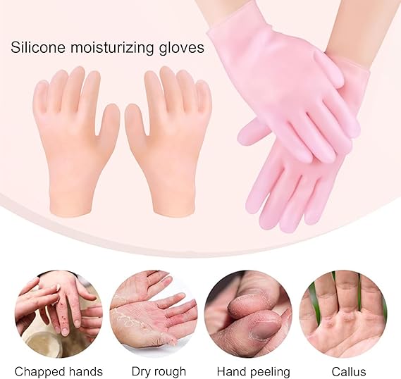 SPA Gel Silicone Moisturizing Gloves – Whitening & Softening Hand Care Beauty Gloves (Pair)