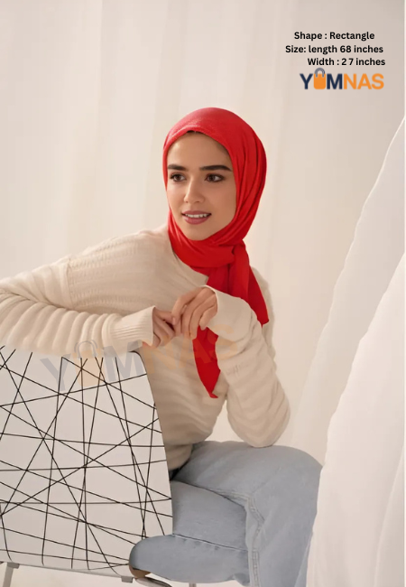 Blood Red Luxury Chiffon Hijab for Women & Girls