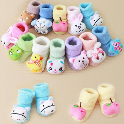 Pack of 5 - Baby 2 in 1 Socks Shoes / kids Toddlers Booties 0 - 12 month - Multicolour
