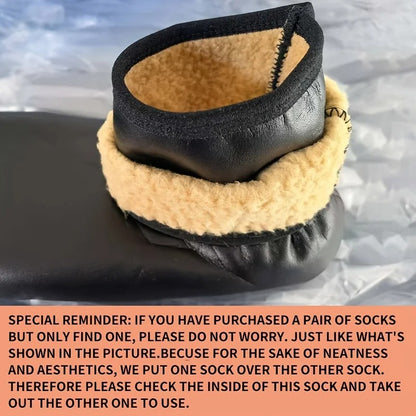 Winter Warm socks PU Leather for Child Kids Adults Thermal Floor Socks