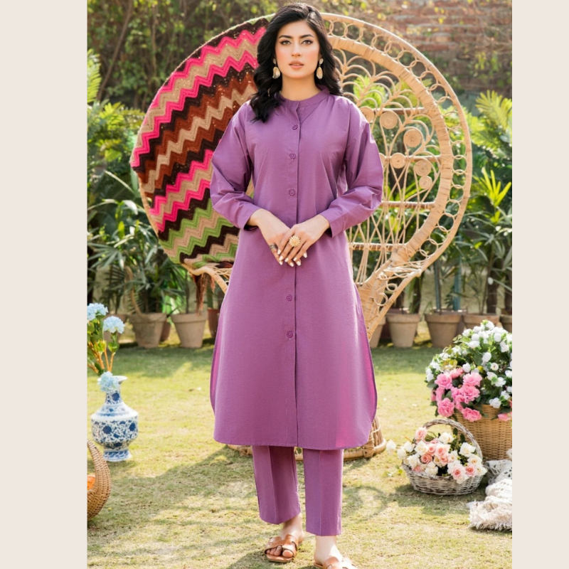 Dark Lilac Unstitched Fabric for Women & Girls