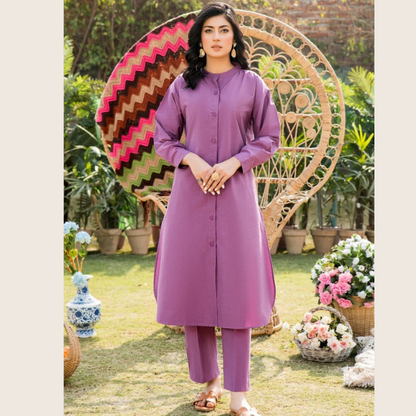 Dark Lilac Unstitched Fabric for Women & Girls