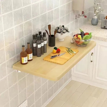 Multipurpose Wall Mounted Folding Table – Space-Saving Wooden Laptop & Office Desk for Home, Kitchen & Study