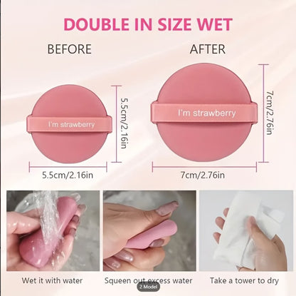 Round Powder Puffs Soft Velvet – Reusable Makeup Sponge
