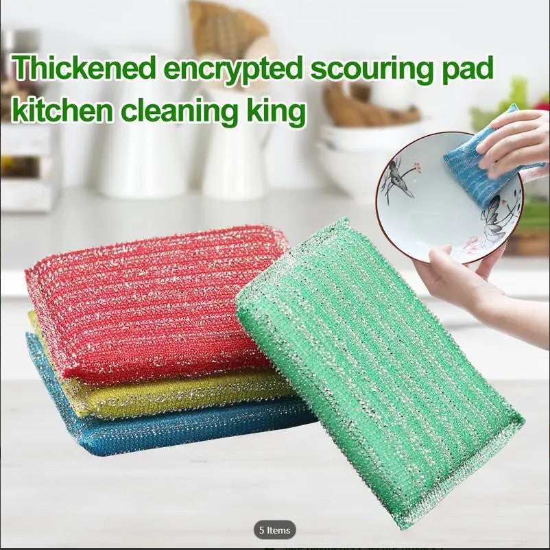 4PCS Premium Non-Scratch Kitchen Cleaning Sponges | Double-Sided Reusable Dish Scrubber Pads for Pots, Pans & Non-Stick Cookware