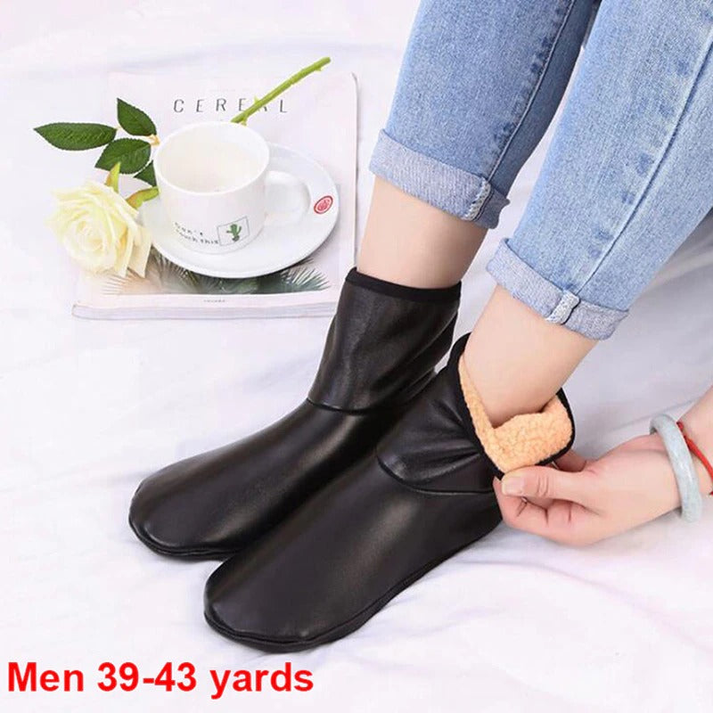 Winter Warm socks PU Leather for Child Kids Adults Thermal Floor Socks