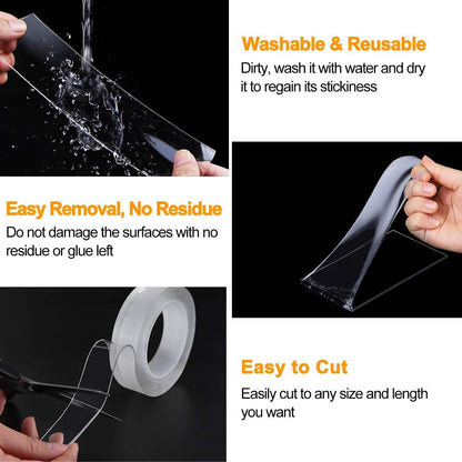 PACK OF 2 Washable Traceless Nano Adhesive Tape
