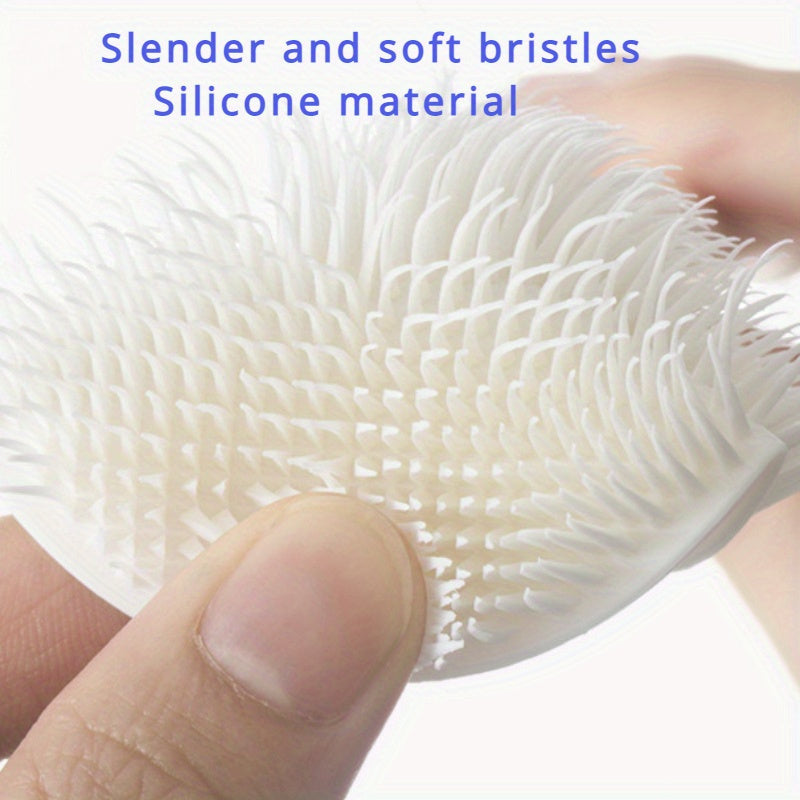 Foldable 360 degree cleaning silicone brush with long handle