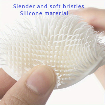 Foldable 360 degree cleaning silicone brush with long handle