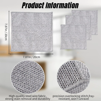 Magic Dishcloth – Metal Wire Cleaning Cloth for Kitchen, Pots & Silver Dish Washing