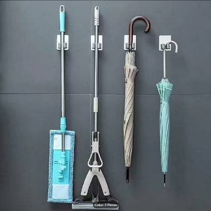 Easy-Install Wall-Mounted Mop & Broom Holder