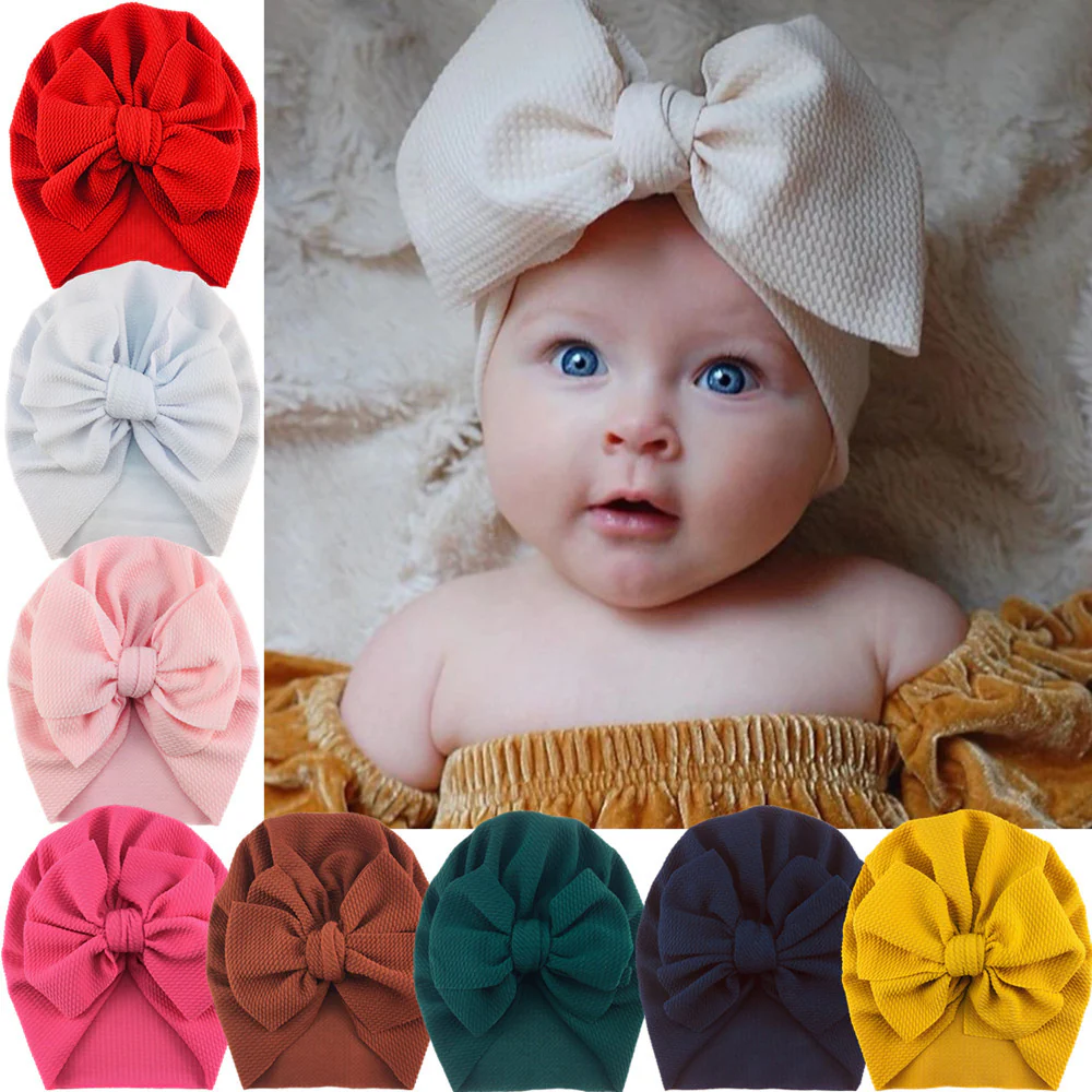 Pack of 4 Baby Girl Turban Caps