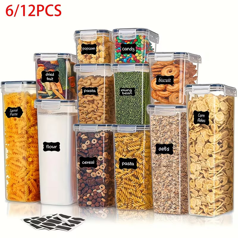 2025 New 6/12pcs Airtight Food Storage Container Set with Lids