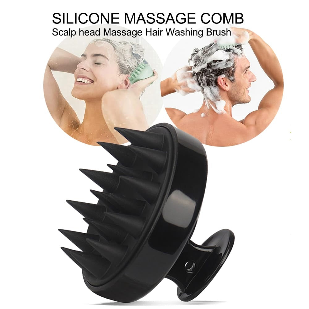 Silicone Scalp Massager Shampoo Brush | Hair Scrubber for Dandruff Removal & Deep Scalp Exfoliation (Random Color)