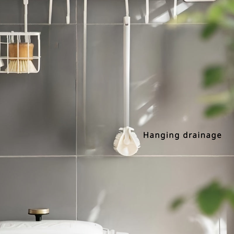 Foldable 360 degree cleaning silicone brush with long handle