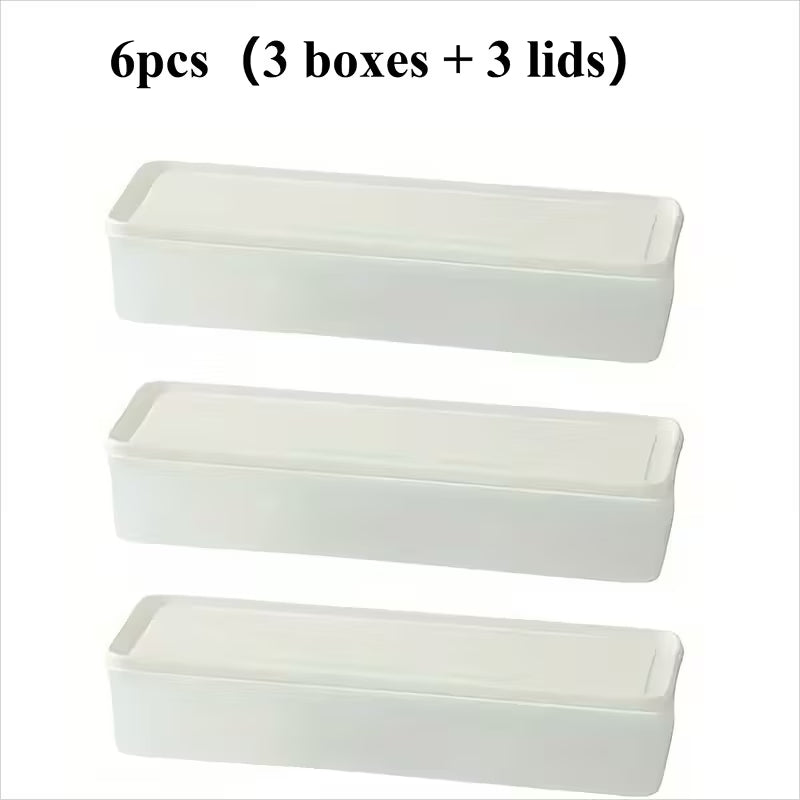 6pcs Food Grade Plastic Satorage Boxes with Lids