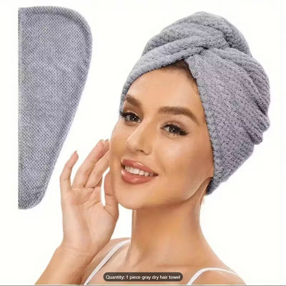 Quick-Dry Microfiber Hair Towel – Ultra Soft Turban Head Wrap for Women