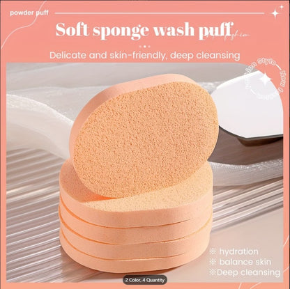 Pack Of 2 Facial Cleansing Sponge Puff – Soft Face Wash Pad | Makeup Remover Sponge for Deep Cleaning, Exfoliation & Skincare