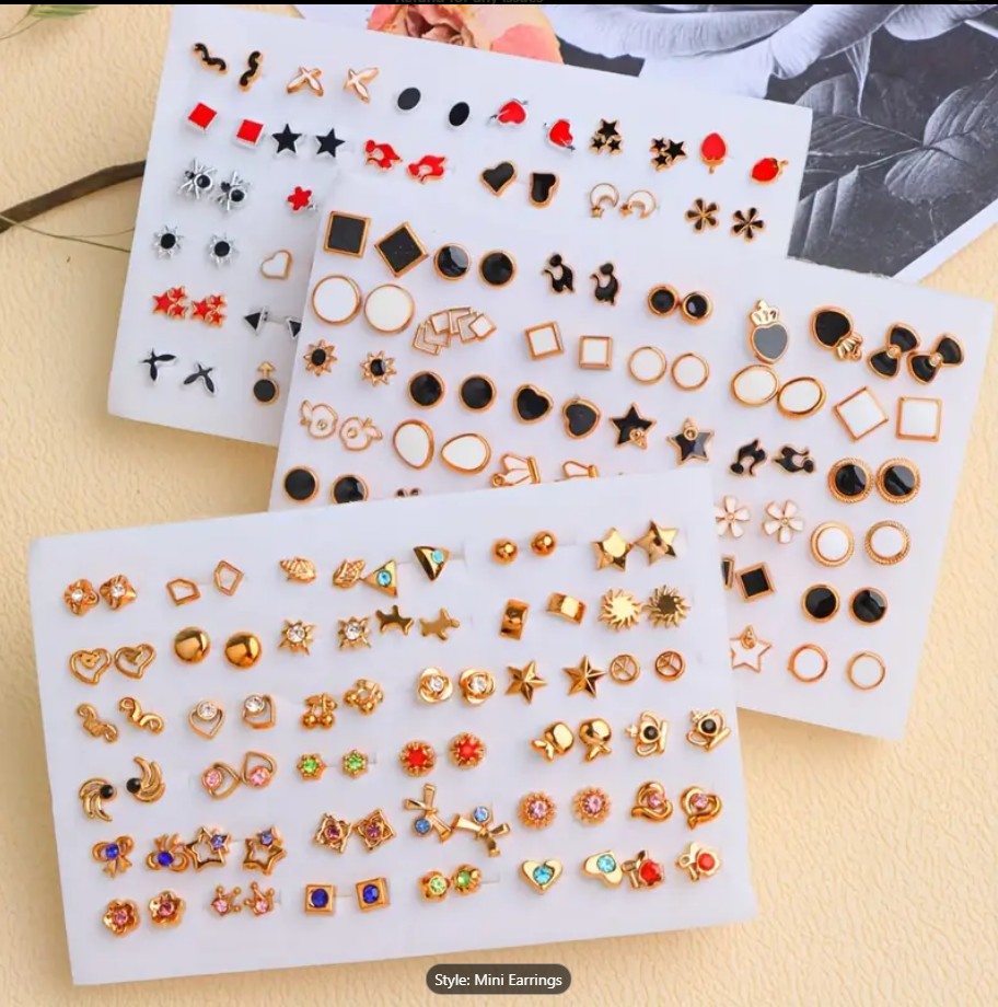 Daily Wear Assorted Minimalist Heart & Flower Earrings for Women, Girls, and Teens