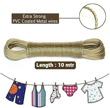 20 Meters Strong Wet Cloth Laundry Rope Coated Metal Cloth Drying Wire