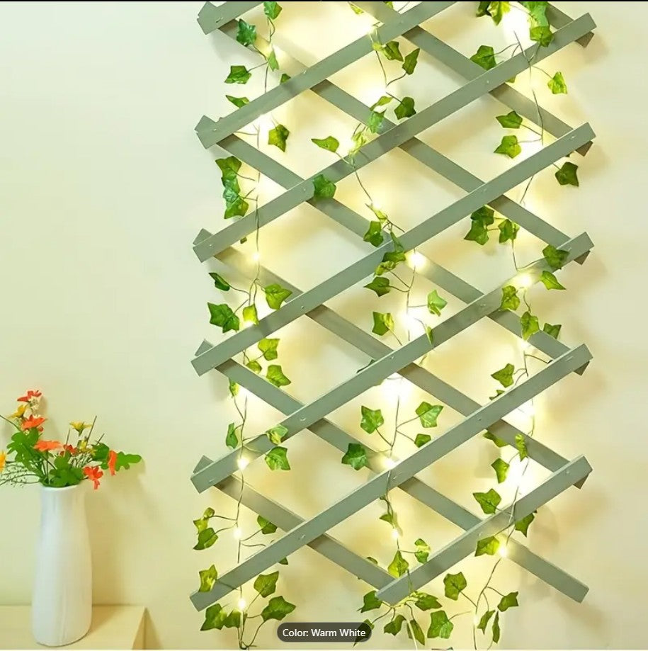 Artificial Vine Fairy Lights Pothos Leaf LED String Lights Battery Operated