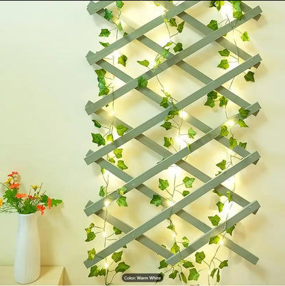 Artificial Vine Fairy Lights Pothos Leaf LED String Lights Battery Operated