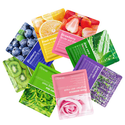 Pack of 10 Moisturizing Facial Face Sheet Mask,