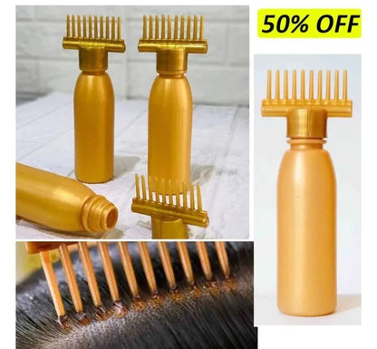 Yellow Hair Oil Comb Bottle