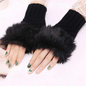 Women’s Plush Fleece-Lined Half-Finger Gloves